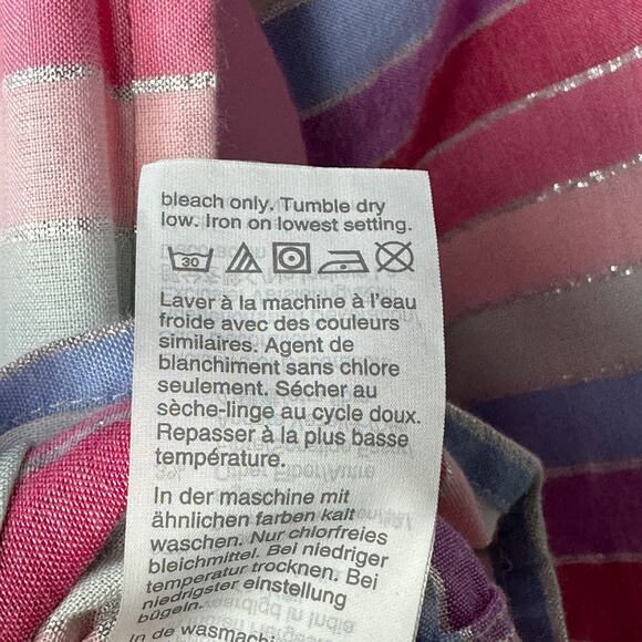 J. Crew Womens Peasant Top Size XXS‎ Metallic Pastel Striped Tassel NWOT Boho - Picture 7 of 10